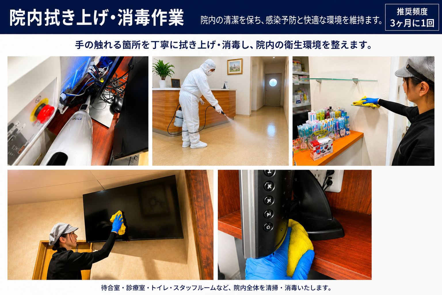 院内拭き上げ・消毒